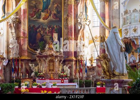 Hauptschiff der Basilika der vierzehn Helfer Basilika Vierzehnheiligen Bad Staffelstein Oberfranken, Oberfranken Bayern, Bayern Deutschland Stockfoto