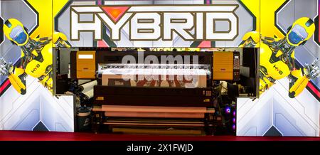 Bangkok, Thailand - 29. März 2024: Sublimationsdruckerei T-Shirt-Show in Print Tech 2024 Stockfoto