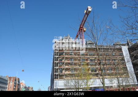 Kopenhagen/Dänemark/19. April 2024/ NUR FÜR EDITOIRAll NUTZUNG Renovierungsarbeiten am Rathaus von Kopenhagen in der Hauptstadt. Foto. Francis Joseph Dean/Dean Bilder sind NICHT FÜR DEN GEBRAUCH IM ÖFFENTLICHEN DIENST BESTIMMT Stockfoto