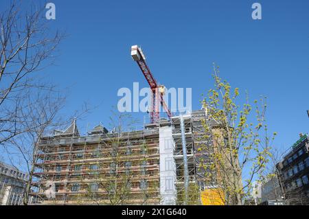 Kopenhagen/Dänemark/19. April 2024/ NUR FÜR EDITOIRAll NUTZUNG Renovierungsarbeiten am Rathaus von Kopenhagen in der Hauptstadt. Foto. Francis Joseph Dean/Dean Bilder sind NICHT FÜR DEN GEBRAUCH IM ÖFFENTLICHEN DIENST BESTIMMT Stockfoto