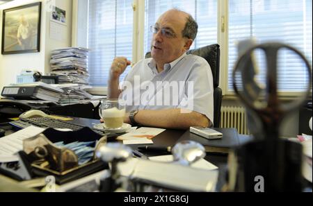 Ariel Muzicant, Präsident der Israelitischen Kultusgemeinde Wien (IKG), in Wien, im Interview mit der APA (Austria Press Agency) am 11. September 2009 in Wien. - 20090911 PD3889 - Rechteinfo: Rechte verwaltet (RM) Stockfoto