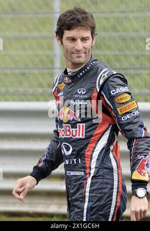 Offizielle Eröffnung des Red Bull Ring in Spielberg, Steiermark, Österreich am 14. Mai 2011. Im Bild: Markieren Sie Webber. - 20110514 PD2204 - Rechteinfo: Rights Managed (RM) Stockfoto