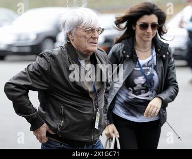 Offizielle Eröffnung des Red Bull Ring in Spielberg, Steiermark, Österreich am 14. Mai 2011. Auf dem Bild: Bernie Ecclestone und seine Freundin. - 20110514 PD0948 - Rechteinfo: Rechte verwaltet (RM) Stockfoto