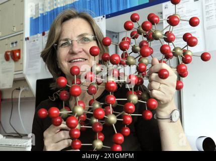 Die Physikerin und Professorin am Institut für Angewandte Physik der Technischen Universität, Ulrike Diebold, wurde am 16. Juni 2013 in ihrem Labor in Wien fotografiert. Diebold wurde mit dem Wittgenstein-Preis des FWF ausgezeichnet. - 20130616 PD3887 - Rechteinfo: Rechte verwaltet (RM) Stockfoto