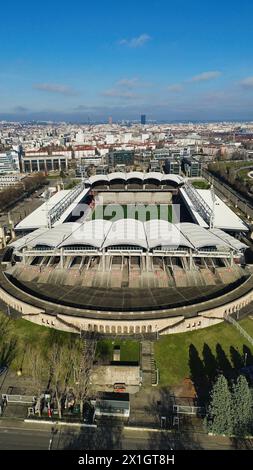 Drohnenfoto Matmut Stadium Lyon Frankreich Europa Stockfoto