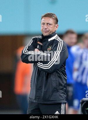 Während der Play-off-Runde der Europa-League-Fußball-Runde zwischen SK Rapid Wien und HJK Helsinki im Ernst-Happel-Stadion in Wien, Österreich, 28. August 2014. - 20140828 PD4819 - Rechteinfo: Rechte verwaltet (RM) Stockfoto