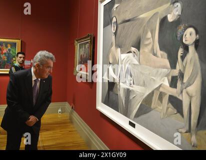 Staatsbesuch des österreichischen Bundespräsidenten Heinz Fischer in Dublin, Irland, am 07. Oktober 2014. Im Bild: Bundespräsident Heinz Fischer besucht die Nationalgalerie in Dublin, Irland. - 20141007 PD8780 - Rechteinfo: Rechte verwaltet (RM) Stockfoto