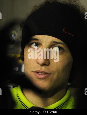 Pressekonferenz der brasilianischen Fußballnationalmannschaft in Wien, Österreich, 14. November 2014. Brasilien trifft am 18. November 2014 im Freundschaftsspiel gegen Österreich. Im Bild: David Luiz. - 20141114 PD2562 - Rechteinfo: Rights Managed (RM) Stockfoto