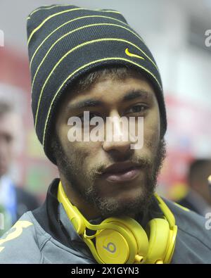Ausbildung der brasilianischen Fußballnationalmannschaft in Wien, Österreich, 17. November 2014. Brasilien trifft am 18. November 2014 im Freundschaftsspiel gegen Österreich. Auf dem Bild: Neymar da Silva Santos Júnior. - 20141117 PD1527 - Rechteinfo: Rechte verwaltet (RM) Stockfoto