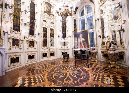 WIEN - ÖSTERREICH: Blick in das ovale chinesische Kabinett am 15. Juni 2015 auf Schloss Schönbrunn. Die chinesischen Kabinette werden bis 2016 restauriert. - 20150615 PD0847 - Rechteinfo: Rechte verwaltet (RM) Stockfoto