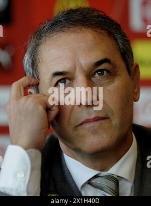 Cheftrainer der österreichischen Nationalmannschaft Marcel Koller während der Pressekonferenz des Österreichischen Fußballverbandes (OeFB) am 3. November 2015 in Wien. BILD: Marcel Koller - 20151103 PD1461 - Rechteinfo: Rights Managed (RM) Stockfoto