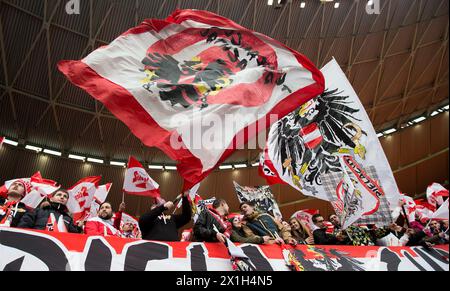 Internationales Freundschaftsfußballspiel zwischen Österreich und Albanien im Ernst Happel Stadion, Wien, Österreich am 26.03.2016. Im Bild: österreichische Fans - 20160326 PD2350 - Rechteinfo: Rights Managed (RM) Stockfoto