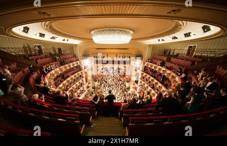 Traditioneller Wiener Opernball an der Wiener Staatsoper in Wien, 23. Februar 2017. Auf dem Bild: Gesamtansicht auf den Ballsaal. - 20170223 PD9657 - Rechteinfo: Rechte verwaltet (RM) Stockfoto