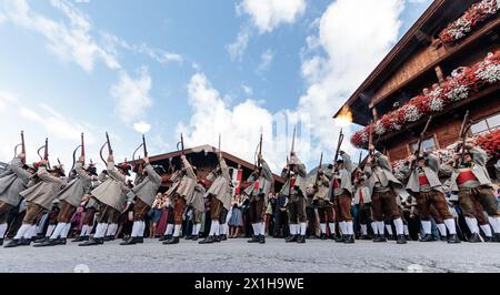 Alpbach - die Eröffnungsfeier für das Forum Alpbach am 20. August 2017. BILD: Schuetzenkompanie Alpbach - 20170820 PD0730 - Rechteinfo: Rights Managed (RM) Stockfoto