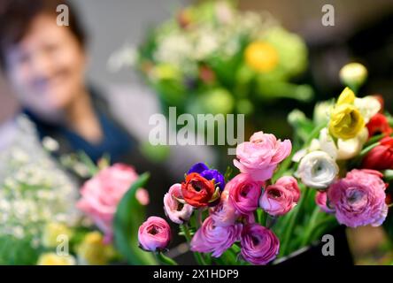 Illustration zum „Valentinstag“: Blumen bei einem Blumenhändler in Salzburg, Österreich, aufgenommen am 9. Februar 2019 anlässlich des bevorstehenden „Valentinstag“. - 20190209 PD1816 - Rechteinfo: Rechte verwaltet (RM) Stockfoto