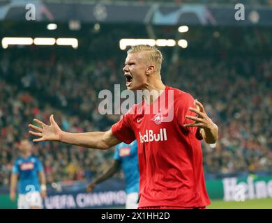 UEFA Champions League Gruppe E Fußballspiel FC Red Bull Salzburg gegen SSC Neapel am 23. Oktober 2019 in Salzburg, Österreich. BILD: Erling Braut Haaland (Red Bull Salzburg) - 20191023 PD12935 - Rechteinfo: Rights Managed (RM) Stockfoto