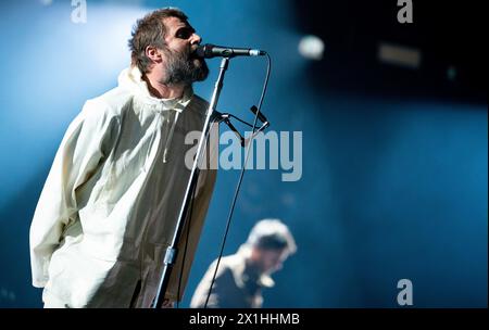 Die britische Sängerin Liam Gallagher tritt am 18. Februar 2020 auf der Bühne im Gasometer in Wien auf. - 20200218 PD10538 - Rechteinfo: Rechte verwaltet (RM) Stockfoto