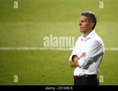 ABD0095 20200826 - Rapid-Trainer Dietmar Kühbauer während der UEFA Champions League, zweite Qualifikationsrunde, Spiel zwischen NK Lokomotiva Zagreb und SK Rapid Wien am 26. August 2020 in Zagreb, Kroatien. - 20200826 PD7130 - Rechteinfo: Rights Managed (RM) Stockfoto