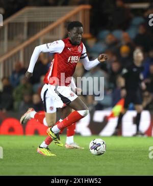 Peterborough, Großbritannien. April 2024. Brendan Wiredu (FT) beim Spiel Peterborough United gegen Fleetwood Town EFL League One im Weston Homes Stadium, Peterborough, Cambridgeshire, am 16. April 2024. Quelle: Paul Marriott/Alamy Live News Stockfoto