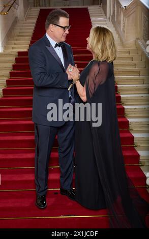 ROMY Gala 2023 - in der Hofburg in Wien, Österreich am 22. April 2023. Brendan Fraser und Isabella Klausnitzer - 20230422 PD24181 - Rechteinfo: Rights Managed (RM) Stockfoto