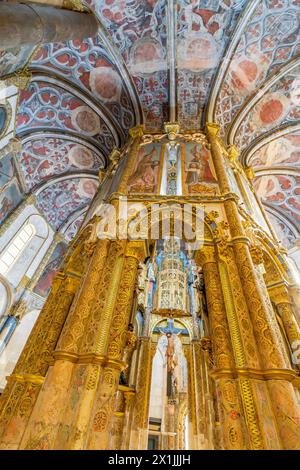 Die Charola ist ein zentraler Ort im Templerpalast von Tomar, Portugal. Die prächtige Kapelle des Klosters der Ritter Christi inspiriert von Th Stockfoto