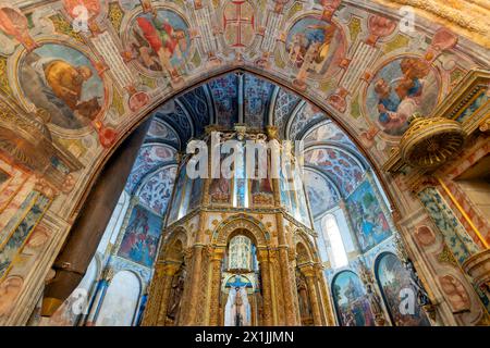 Die Charola ist ein zentraler Ort im Templerpalast von Tomar, Portugal. Die prächtige Kapelle des Klosters der Ritter Christi inspiriert von Th Stockfoto