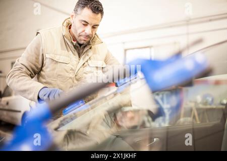 Mechanisch platziert Glassauger Stockfoto