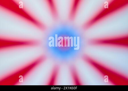 Abstrakte Radial Motion Unschärfe in Rot und Blau Stockfoto