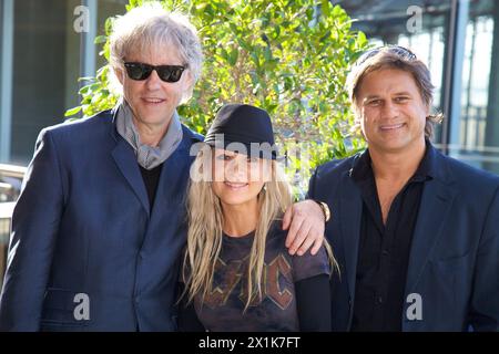 Sir Bob Geldof, Danielle Spencer und Jon Stevens waren in Sydney, um ein Benefizkonzert zur Katastrophenhilfe zu veranstalten. ANZ und Star City präsentierten den Stockfoto