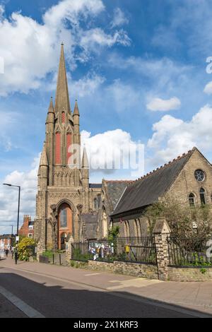 St. John the Evangelist Church Spire, St Johns Street, Bury St Edmunds, Suffolk, England, UK Stockfoto