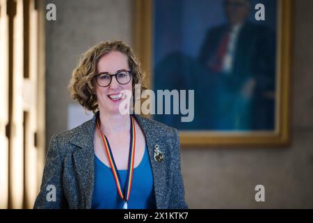 Edinburgh Schottland, Vereinigtes Königreich 17. April 2024. Lorna Slater MSP im schottischen Parlament. Credit sst/alamy Live News Stockfoto