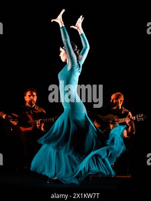 April 2024 Solera. Paco Pena Flamenco Dance Company spielt Tientos und Farruca im Sadlers Wells London UK Credit: Leo Mason ALAMY Live News Stockfoto