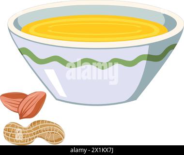 Eine Schüssel Erdnussöl-Vektor-Illustration Stock Vektor