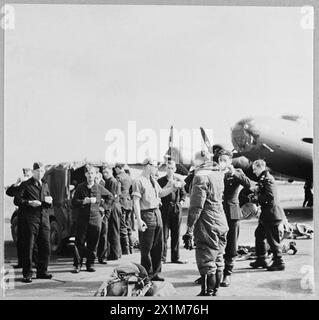 Der von den Crews der Royal Air Force betriebene Bomber der Flying Fortress führte während des Zweiten Weltkriegs strategische Bombenangriffe durch Stockfoto