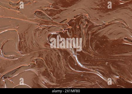 Texturiertes, Klebriges Schokoladencreme-Karamell-Dessert-Topping Stockfoto