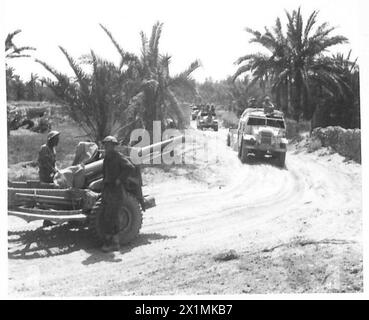 Königliche Artillerieeinheiten der 8. Armee durchbrechen Zareth während Operationen in der Nähe von Gabes, British Army. Stockfoto