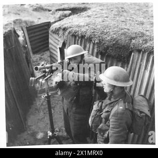 MIT DER SCHWARZEN UHR AUF DEN SHETLAND-INSELN - Ein Black Watch Bren-Schütze auf der Suche nach feindlichen Flugzeugen, British Army Stockfoto