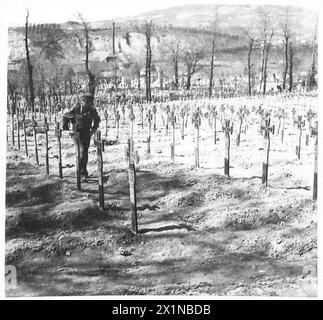 JUGOSLAWIEN: DEUTSCHE BATTERIE AUS DEM HINTERHALT - der deutsche Friedhof in Sarajevo - ein düsteres Zeugnis für die Verwüstung, die die Partisanen der britischen Armee in den deutschen Reihen angerichtet haben Stockfoto