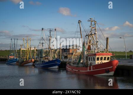 Fischerboote im Hafen von Oberhever. Stockfoto
