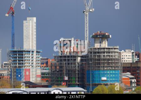 Lissabon Street & Triangle Yard Apartmenthäuser im Bau im Stadtzentrum von Leeds, West Yorkshire, Großbritannien Stockfoto