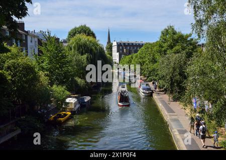 London, Großbritannien. Juli 2022. Blick auf den Regent's Canal in Primrose Hill an einem sonnigen Tag. Quelle: Vuk Valcic/Alamy Stockfoto