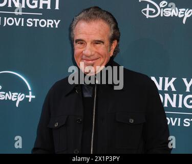 London, Großbritannien. April 2024. Tico Torres nimmt an der britischen Premiere Thank You, Goodnight: The Bon Jovi Story im Odeon Luxe am Leicester Square Teil. Quelle: SOPA Images Limited/Alamy Live News Stockfoto