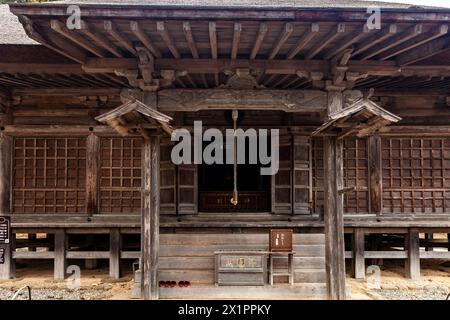 Hiraizumi, Motsuji-Tempel, „Jogyo do Hall“, alter Holztempel, Hiraizumi-Stadt, Iwate, Tohoku, Japan, Ostasien, Asien Stockfoto