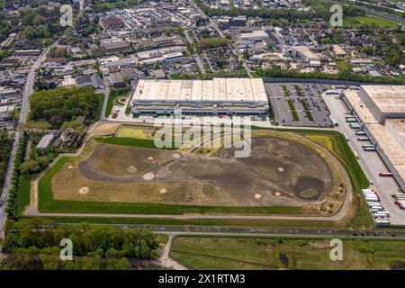 Luftbild, Baustelle für Picknick E-Food-Lager am Edeka Zentrallager Logistikzentrum an der Autobahn A3, Schwarze Heide, Oberhausen, Ruhrgebiet, Nordrhein-Westfalen, Deutschland ACHTUNGxMINDESTHONORARx60xEURO *** Luftansicht, Baustelle für Picknick E Lebensmittellager im Logistikzentrum Edeka an der Autobahn A3 Schwarze Heide, Oberhausen, Ruhrgebiet, Nordrhein-Westfalen, Deutschland ATTENTIONxMINDESTHONORARx60xEURO Stockfoto