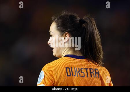 BREDA - Caitlin Dijkstra von Holland Women während des Qualifikationsspiels der Frauen in der Gruppe A1 zwischen den Niederlanden und Norwegen im Rat Verlegh Stadion am 9. April 2024 in Breda, Niederlande. ANP | Hollandse Hoogte | MAURICE VAN STEEN Stockfoto