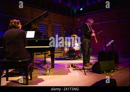 Ein Archiv mit Sound-Check- und Performance-Bildern von Jazzmusikern in Großbritannien und Europa Stockfoto