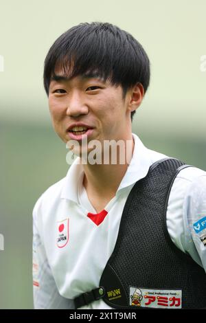 Ajinomoto National Training Center Bogenschießen Feld, Tokio, Japan. April 2024. Fumiya Saito (JPN), 18. APRIL 2024 - Bogenschießen: Japan National Team Training für die Olympischen Spiele 2024 in Paris im Ajinomoto National Training Center Bogenschießen Field, Tokio, Japan. Quelle: Naoki Morita/AFLO SPORT/Alamy Live News Stockfoto