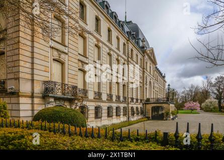 Fürstlich Fürstenbergisches Schloss im Stil des Historismus, Donaueschingen, Baden-Württemberg, Deutschland *** Fürstliches Schloss Fürstenberg im historizistischen Stil, Donaueschingen, Baden-Württemberg, Deutschland Stockfoto