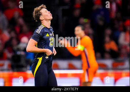AMSTERDAM, NIEDERLANDE - 22. MÄRZ: Jack Hendry aus Schottland reagiert während des Freundschaftsspiels zwischen den Niederlanden und Schottland in der Johan Cruyff Arena ON Stockfoto