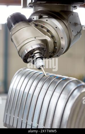 Fräsen, Bearbeitungszentrum, CNC-Werkzeugmaschine Biennale, Bilbao Exhibition Center, BEC, Bilbao, Bizkaia, Baskenland, Spanien. Stockfoto